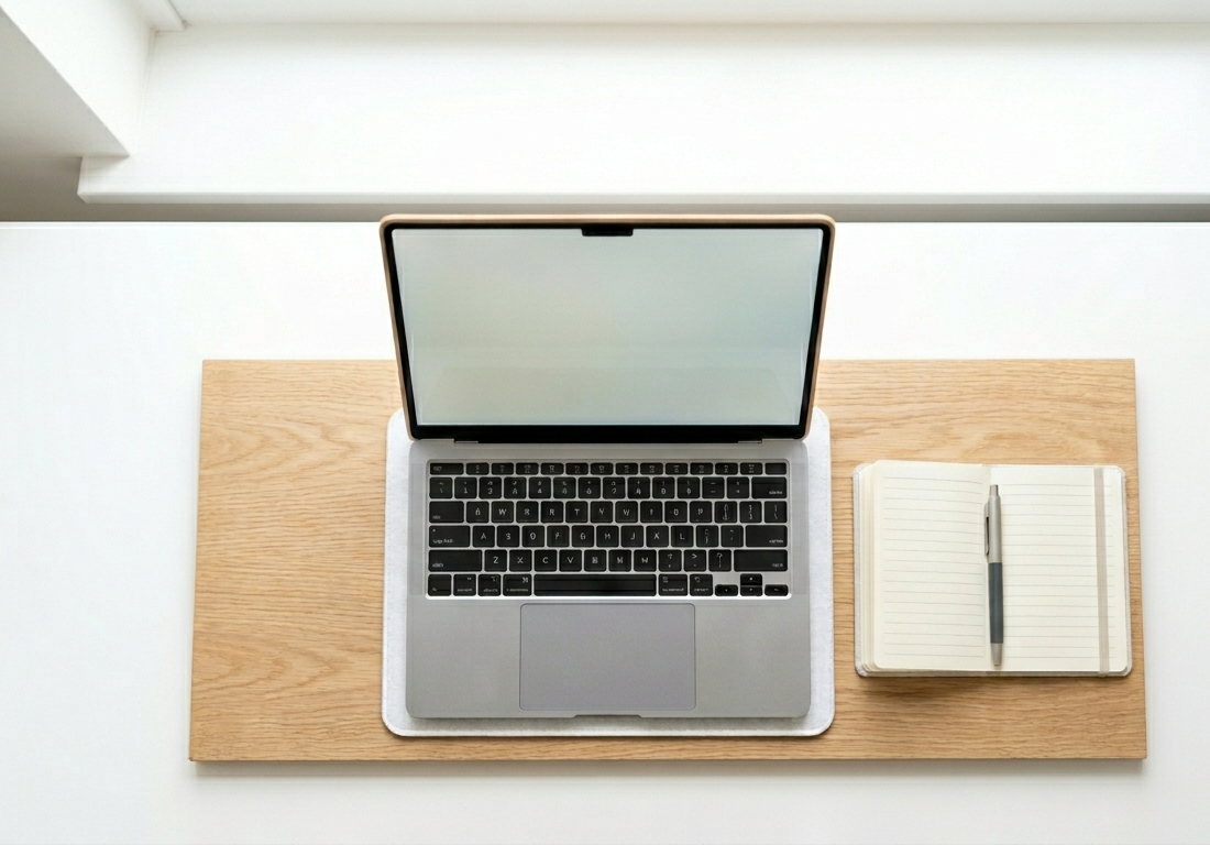 Laptop on clean desk